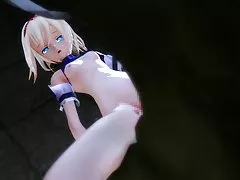 MMD секс - ящер монстр атакует Алиса (touhou)
