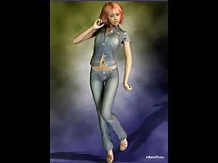 3D детка, одетый в джинсовой ткани